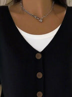 Sarah Express Women's V-Neck Button-Down Knit Cardigan Plus Size