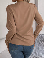 Sarah Express Women's Layered V-Neck Long Sleeve Blouse