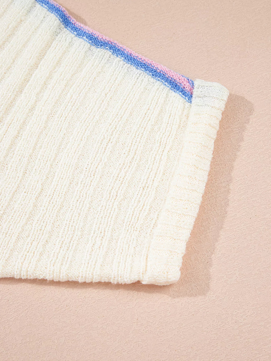 Sarah Express Women's Striped V Neck Dolman Sleeve Rib Knit Oversized Sweater