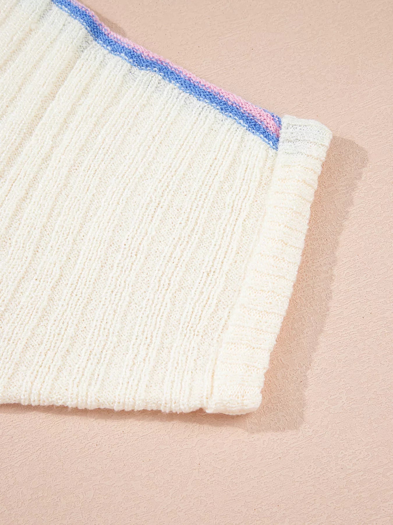 Sarah Express Women's Striped V Neck Dolman Sleeve Rib Knit Oversized Sweater