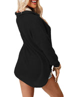 Sarah Express Women's Waffle Knit Button-Down Shirt