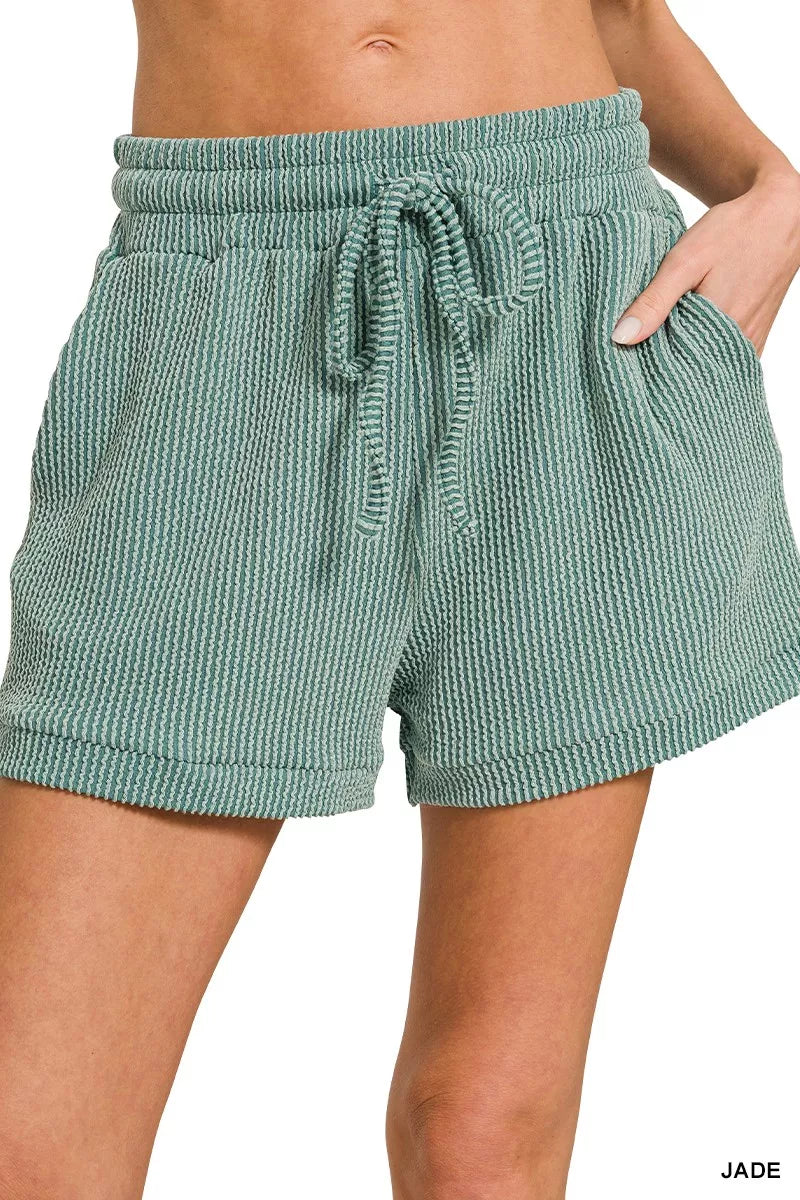 Sarah Express Women's Raised Rib Cap Sleeve Top & Shorts Set