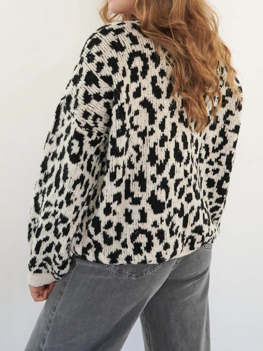 Sarah Express Women's Leopard Tie Front Cardigan
