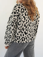Sarah Express Women's Leopard Tie Front Cardigan