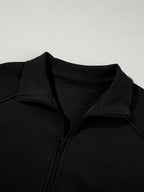 Sarah Express Women's Drop Shoulder Zip Up Jacket and Drawstring Pants Active 2pcs Set