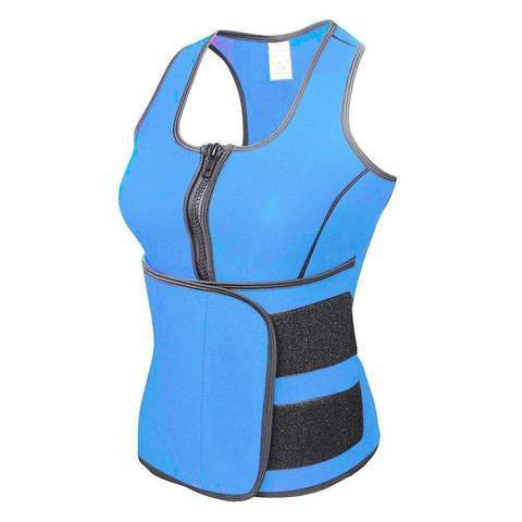 Women's Neoprene Body Sculpting Waist Trainer Vest Zipper Front Sports Waistcoat