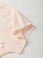 Sarah Express Women's Pearl Embellished Bow Detail Short Sleeve Sweater