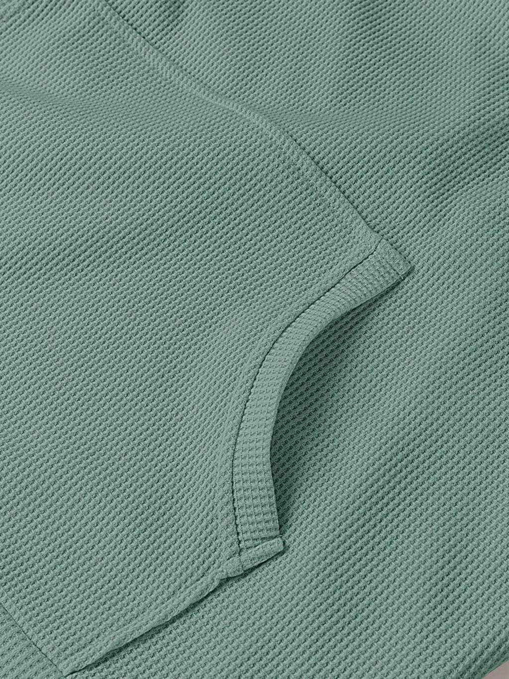 Sarah Express Women's Slit Drawstring Waffle Knit Hoodie