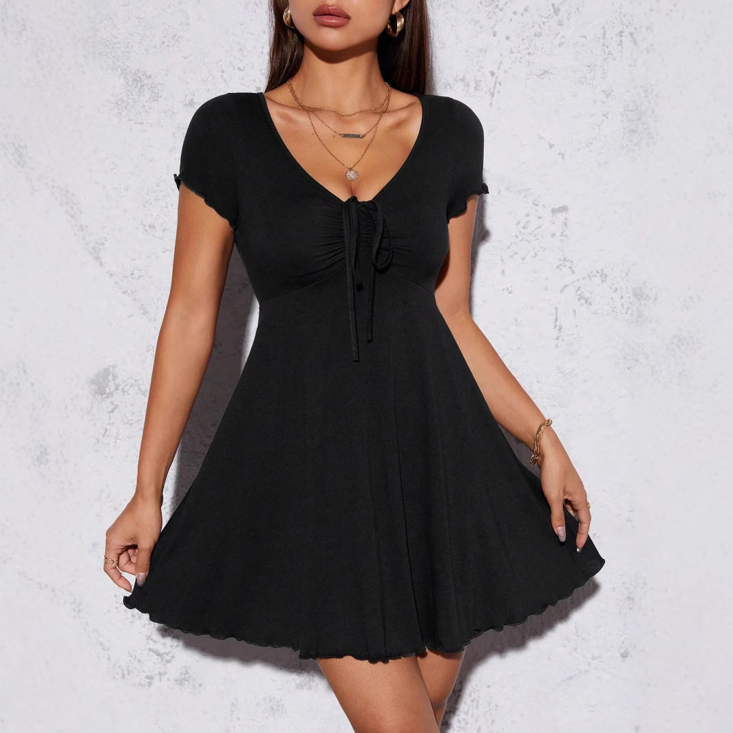 Women's A-Line Midi Dress Half Sleeve Solid Color Pullover