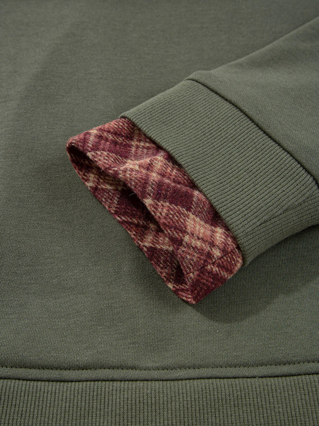 Sarah Express Women's Plaid Patchwork Drop Shoulder Sweatshirt