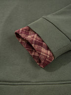 Sarah Express Women's Plaid Patchwork Drop Shoulder Sweatshirt