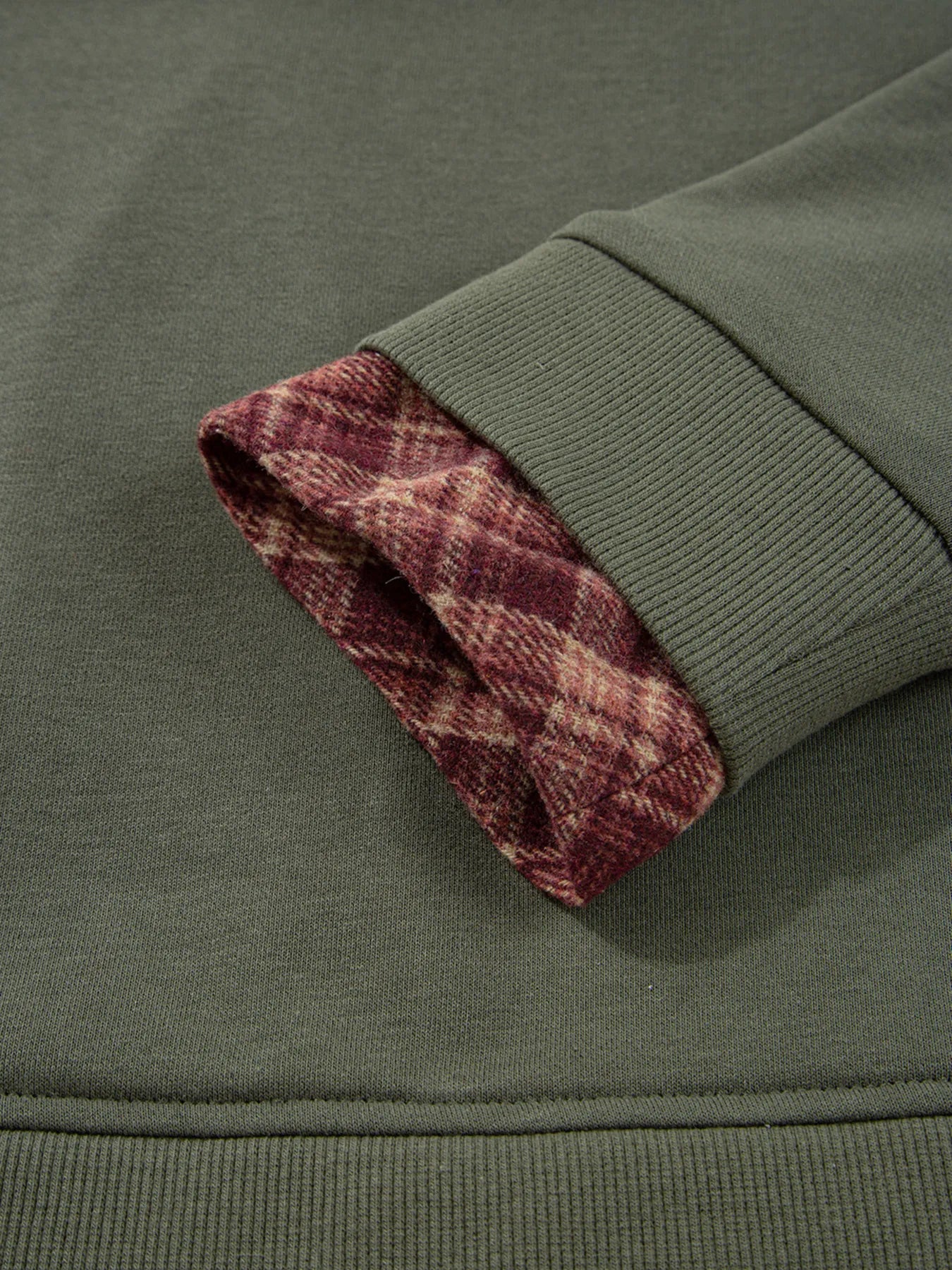 Sarah Express Women's Plaid Patchwork Drop Shoulder Sweatshirt