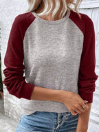 Sarah Express Women's Color Block Raglan Long Sleeve T-Shirt