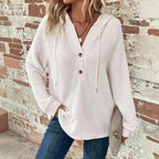 Women's V-Neck Long Sleeve Pullover Sweater Loose Fit Casual
