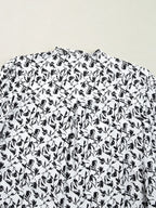 Sarah Express Women's Floral Button Down Long Sleeve Shirt - Ruffled Viscose Blouse