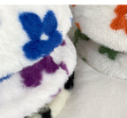 Women's Plush Dome Winter Hat with Floral Accent