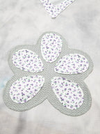 Sarah Express Women's Floral Patched Waffle Textured V Neck Casual Hooded Top