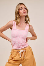 Sarah Express Women’s Two Tone Floral Seamless Tank Top with Lace
