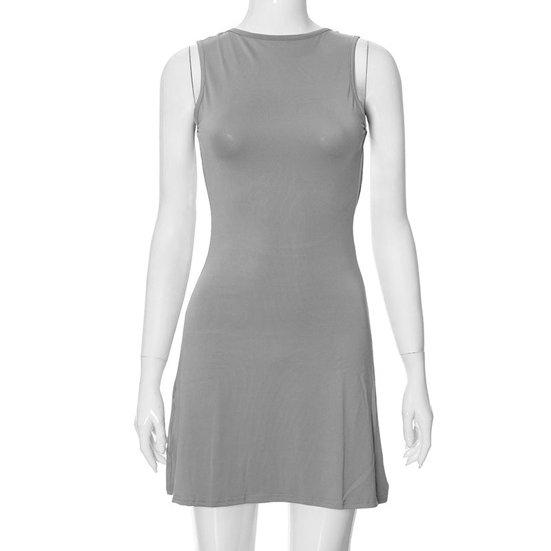 Backless Ruffle High-Waist Bodycon Mini Dress