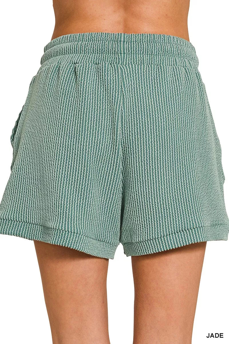 Sarah Express Women's Raised Rib Cap Sleeve Top & Shorts Set