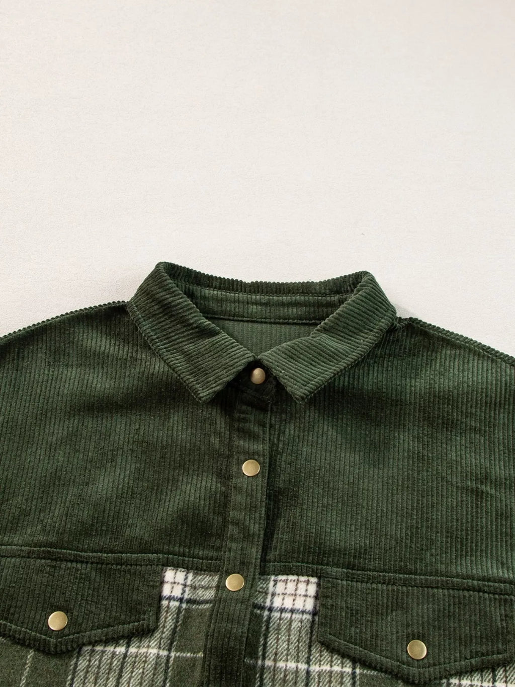 Sarah Express Women's Plaid Button Up Long Sleeve Shacket