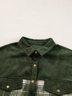 Sarah Express Women's Plaid Button Up Long Sleeve Shacket