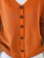 Sarah Express Women's V-Neck Button-Down Knit Cardigan Plus Size