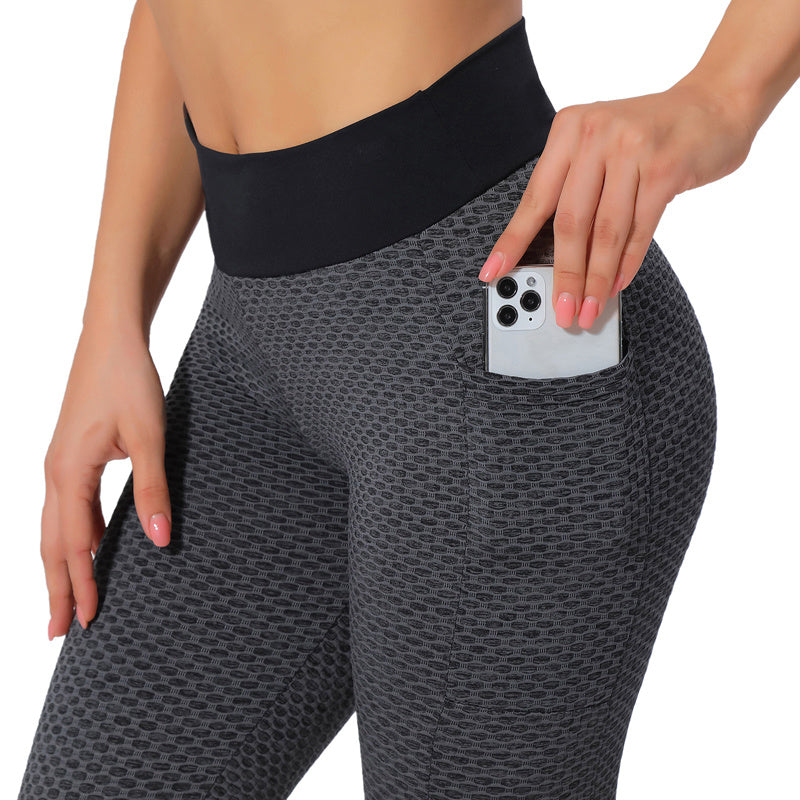 Women's Hip Lifting High Waist Yoga Pants Sports Leggings Nine Length
