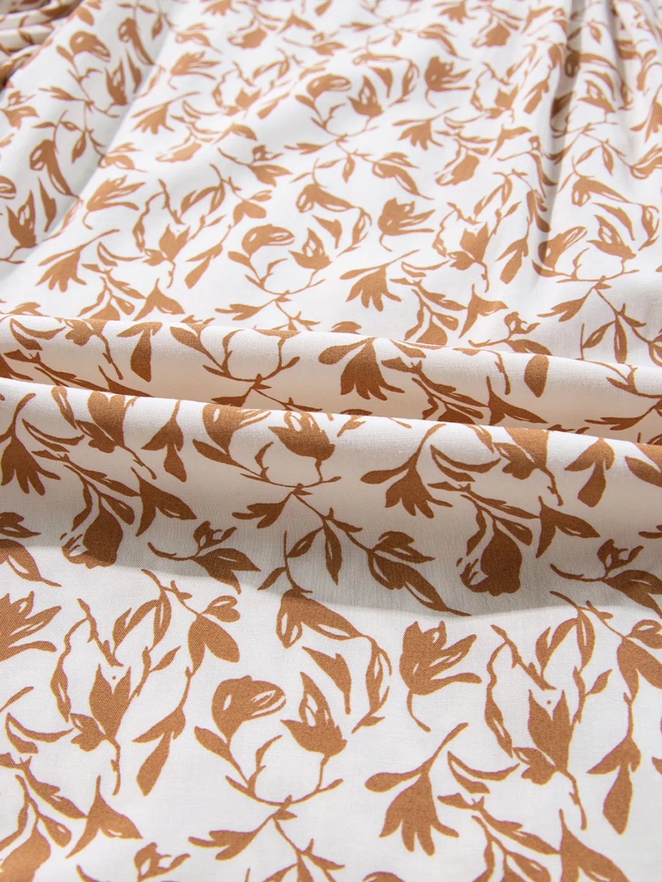 Sarah Express Women's Floral Button Down Long Sleeve Shirt - Ruffled Viscose Blouse