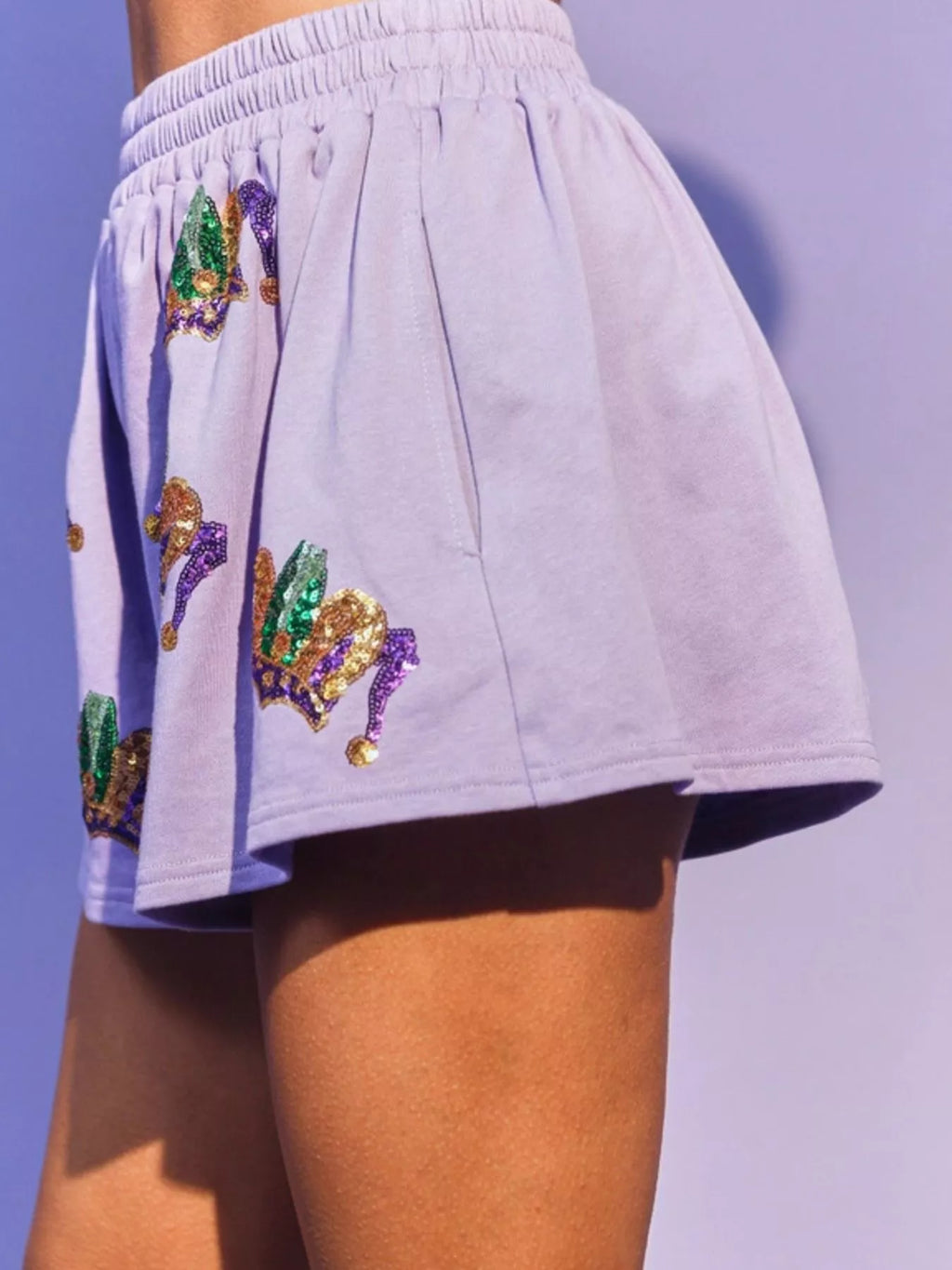 Sarah Express Women's Sequin Round Neck Top and Shorts Set