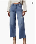 High Waisted Loose Fit Jeans Relaxed Stretch Denim