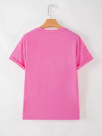 Sarah Express Women's Sequined Candy Swirl Christmas Short Sleeve T-Shirt