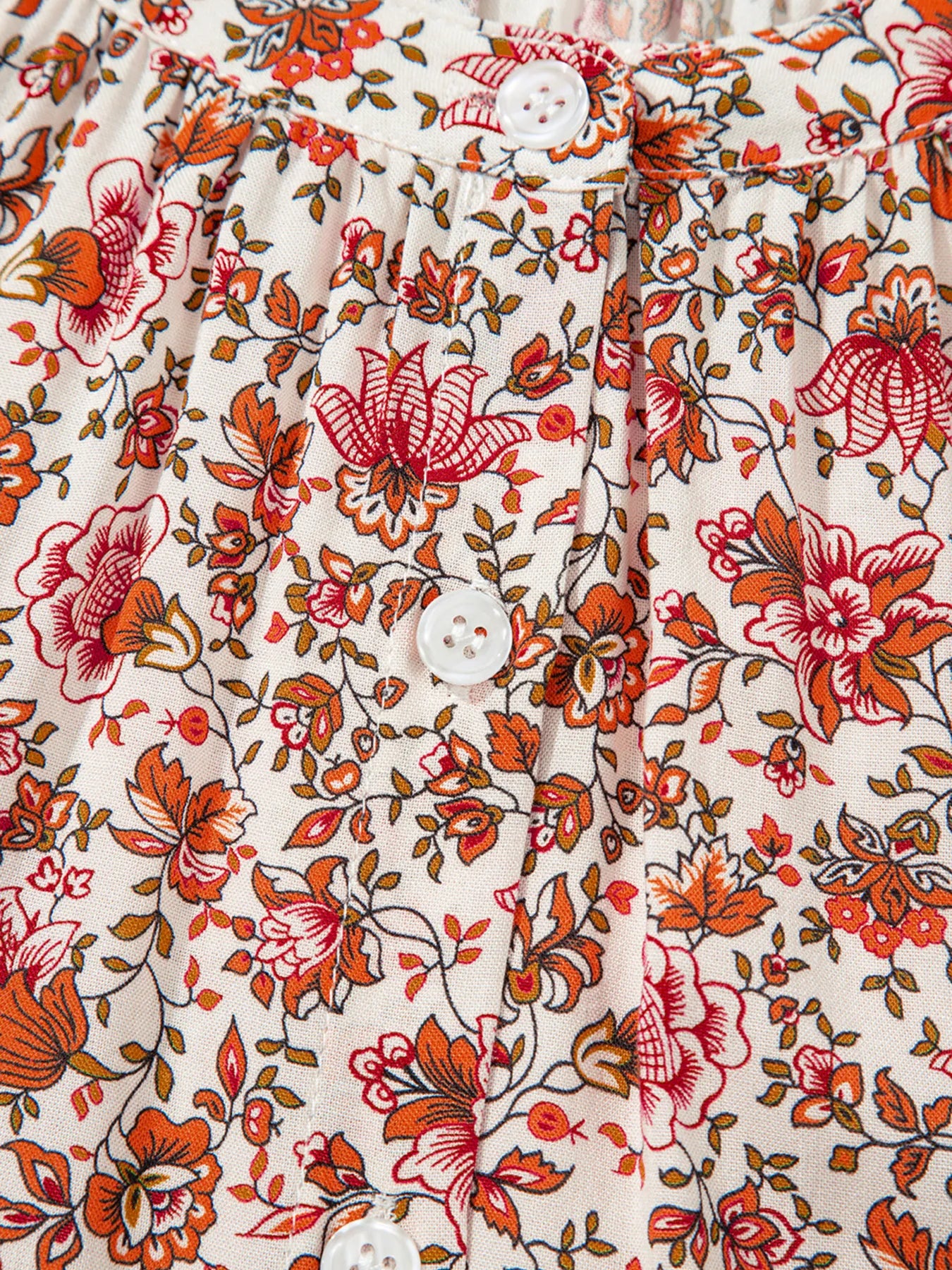 Sarah Express Women's Floral Long Sleeve Button Down Blouse