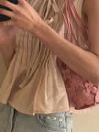 Sarah Express Women's Tie-Front Sleeveless Summer Blouse