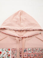 Sarah Express Women's Floral Print Drawstring Long Sleeve Hoodie