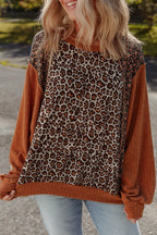 Sarah Express Women's Leopard Print Long Sleeve Sweatshirt Leopard
