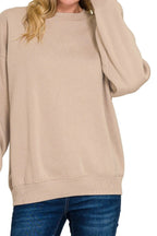 Sarah Express Women’s Oversized Fleece Crewneck Sweatshirt
