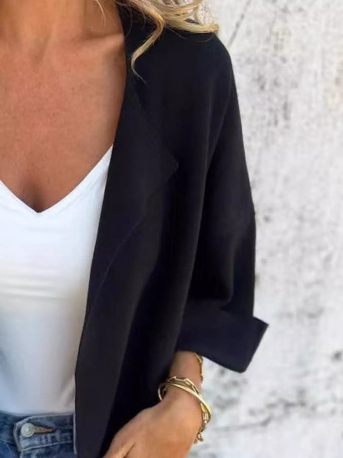 Sarah Express Women's Open Front 3/4 Sleeve Casual Cardigan Plus Size