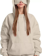 Sarah Express Women's Oversized Kangaroo Pocket Long Sleeve Hoodie Plus Size