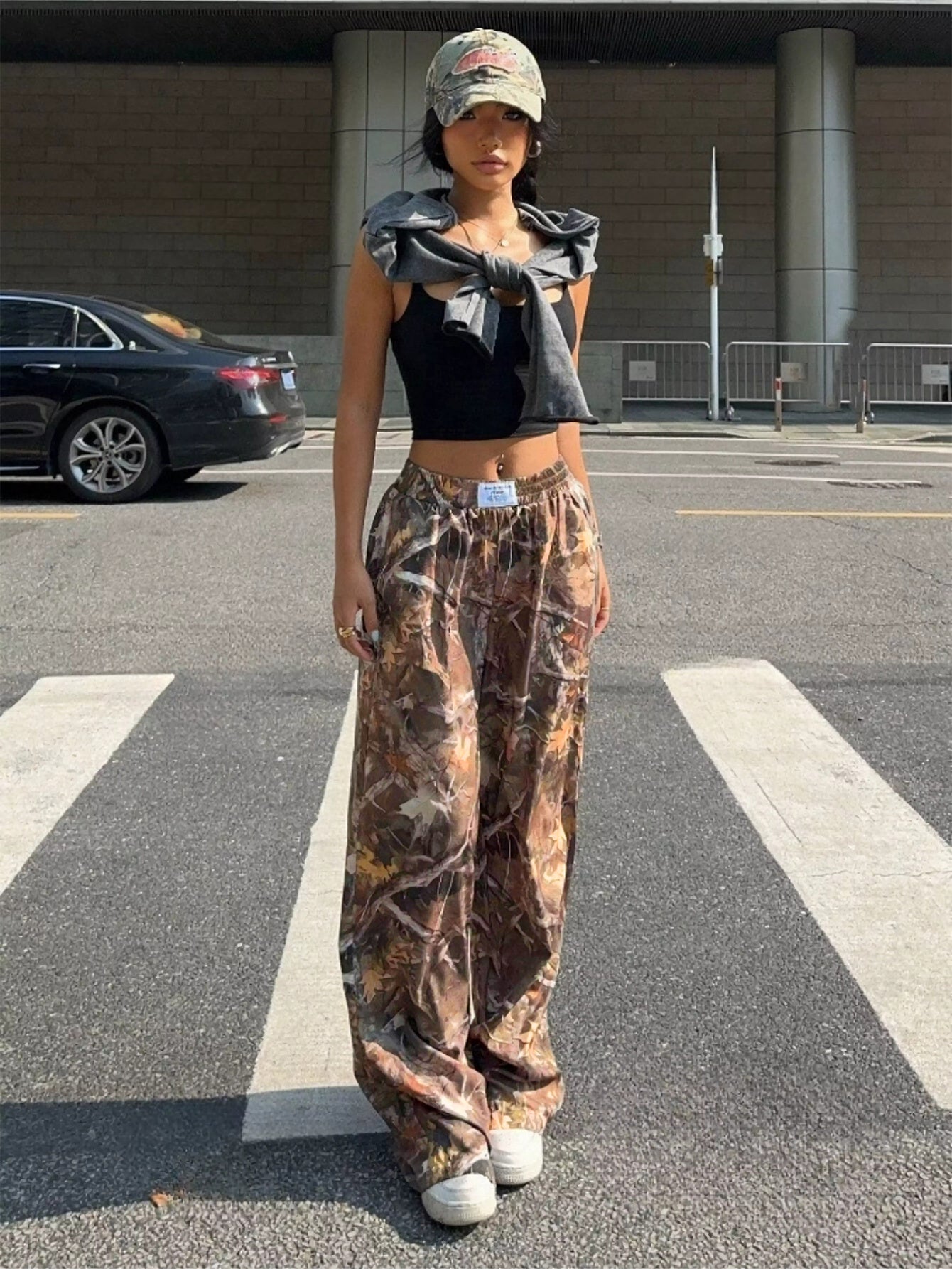 Women's Camo Cargo Pants Y2K - High Waist Baggy Multi-Pocket Hip-Hop Street Style