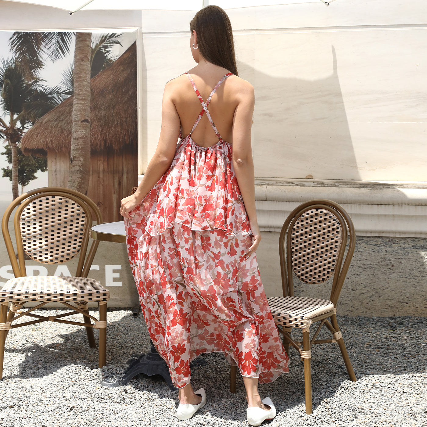 Women's Simple Maxi Dress Polyester Long Casual