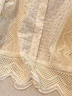 Sarah Express Women's Eyelet Button-Up Shirt with Scalloped Hem