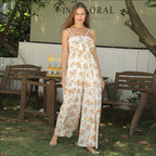 Women's Printed Maxi Dress Casual Short Sleeve Polyester