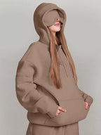 Sarah Express Women's Oversized Kangaroo Pocket Long Sleeve Hoodie Plus Size