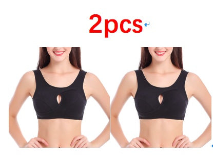Women's Plus Size Wireless Cotton Comfort Bra Removable Padding