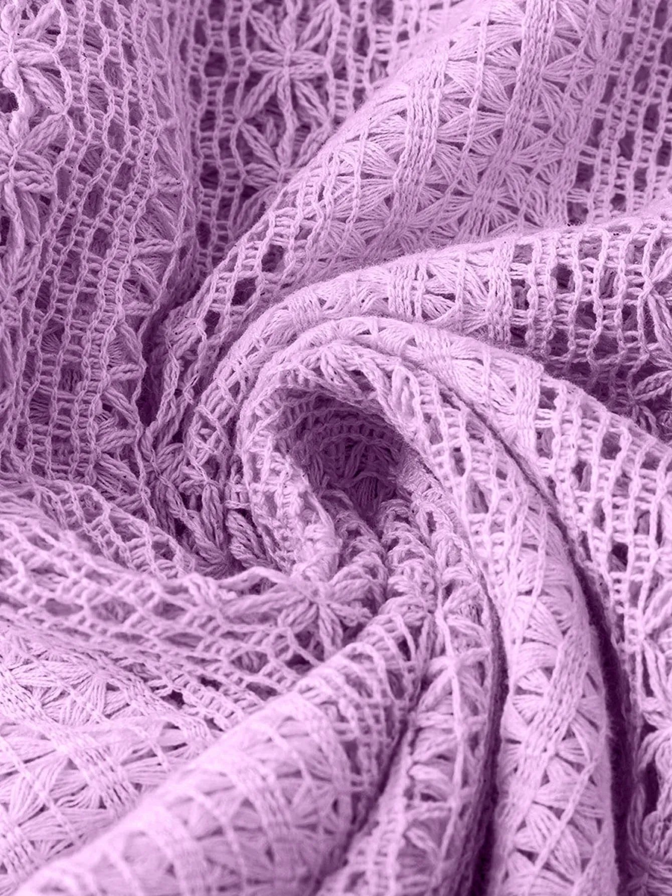 Sarah Express Women's Crochet Notched Button-Front Shirt