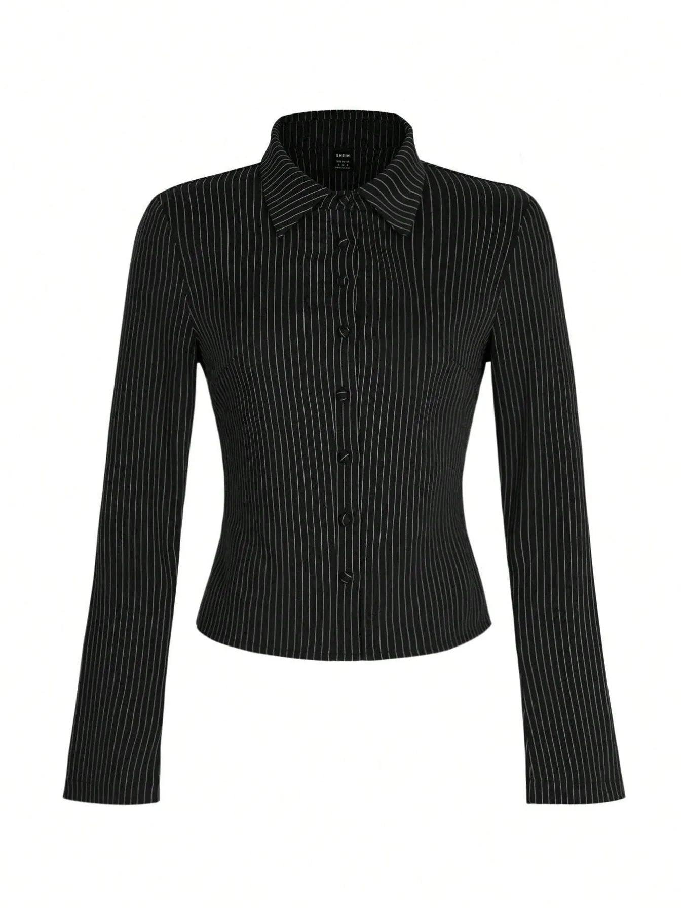 Sarah Express Women's Striped Button Up Long Sleeve Shirt