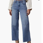 High Waisted Loose Fit Jeans Relaxed Stretch Denim