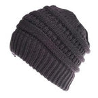 Women's Ponytail Beanie Knit Winter Hat Messy Bun