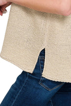 Sarah Express Women’s Oversized Crew Neck Sweater Vest Casual